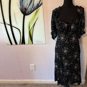 New Anthropologie black and white heart dress size large